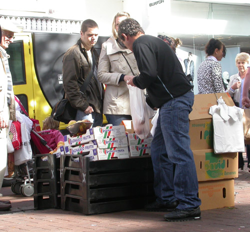 Market Trader Selling Bananas